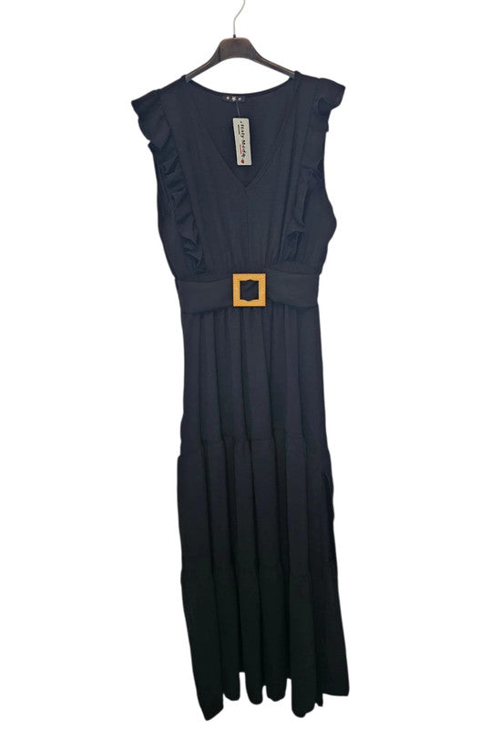 AVP PASSION – Robe Longue Ceinturée à Fente