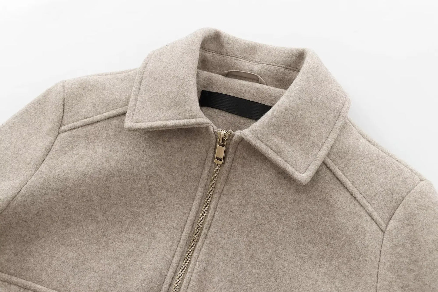 Veste Zippée Femme – Manteau Court Élégant d’Hiver