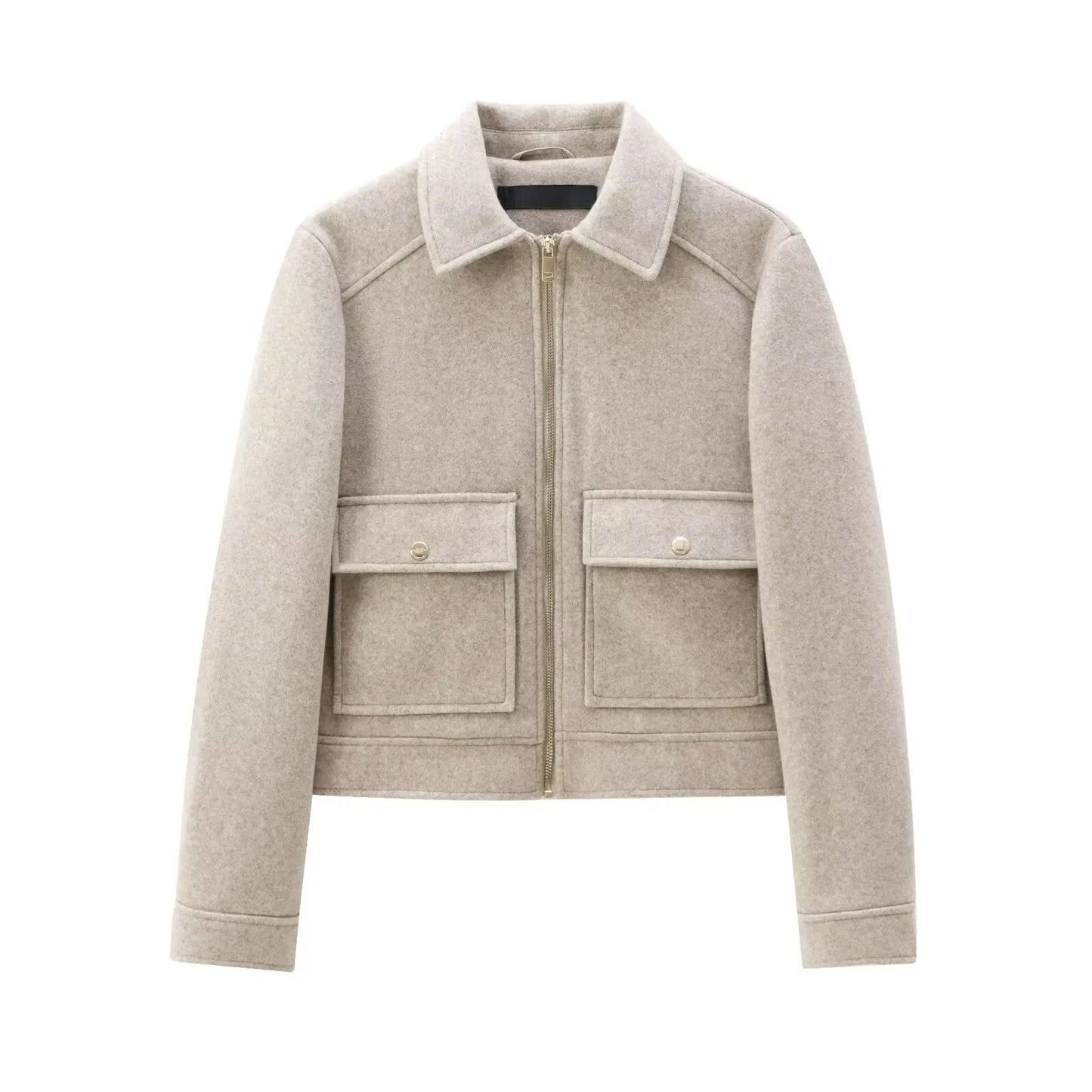 Veste Zippée Femme – Manteau Court Élégant d’Hiver