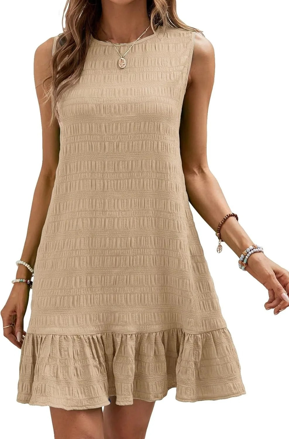 AVP PASSION: 2024 Solid Color Sleeveless A-Line Summer Dress