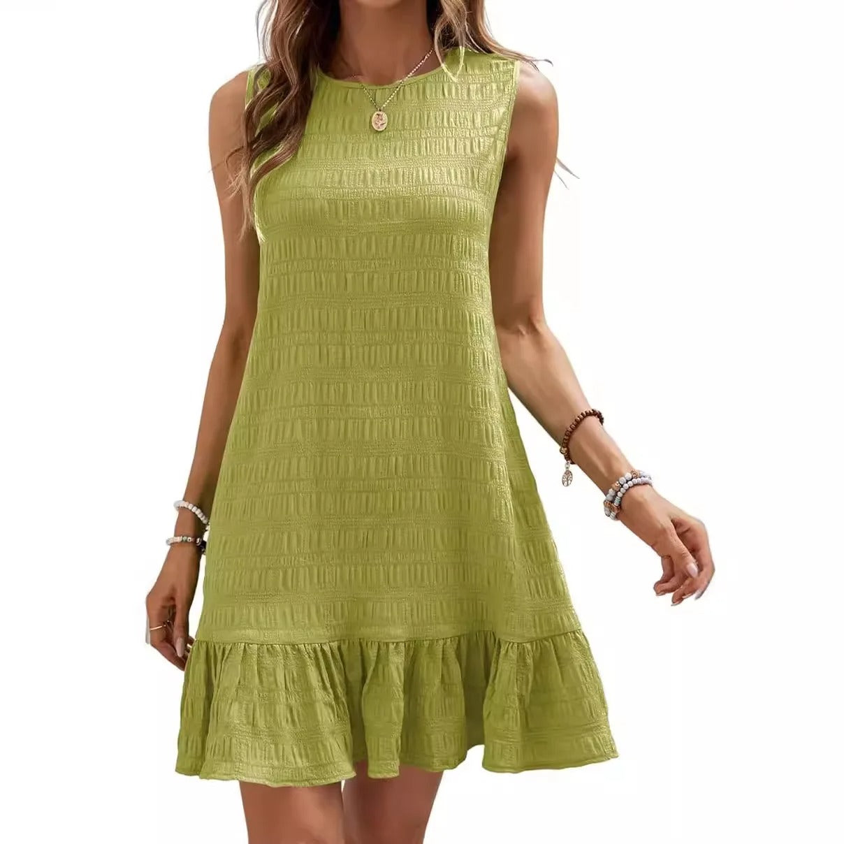 AVP PASSION: 2024 Solid Color Sleeveless A-Line Summer Dress