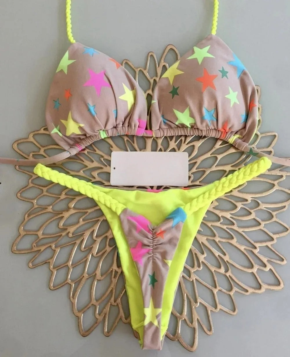 AVP PASSION : Ensemble bikini string imprimé à séchage rapide