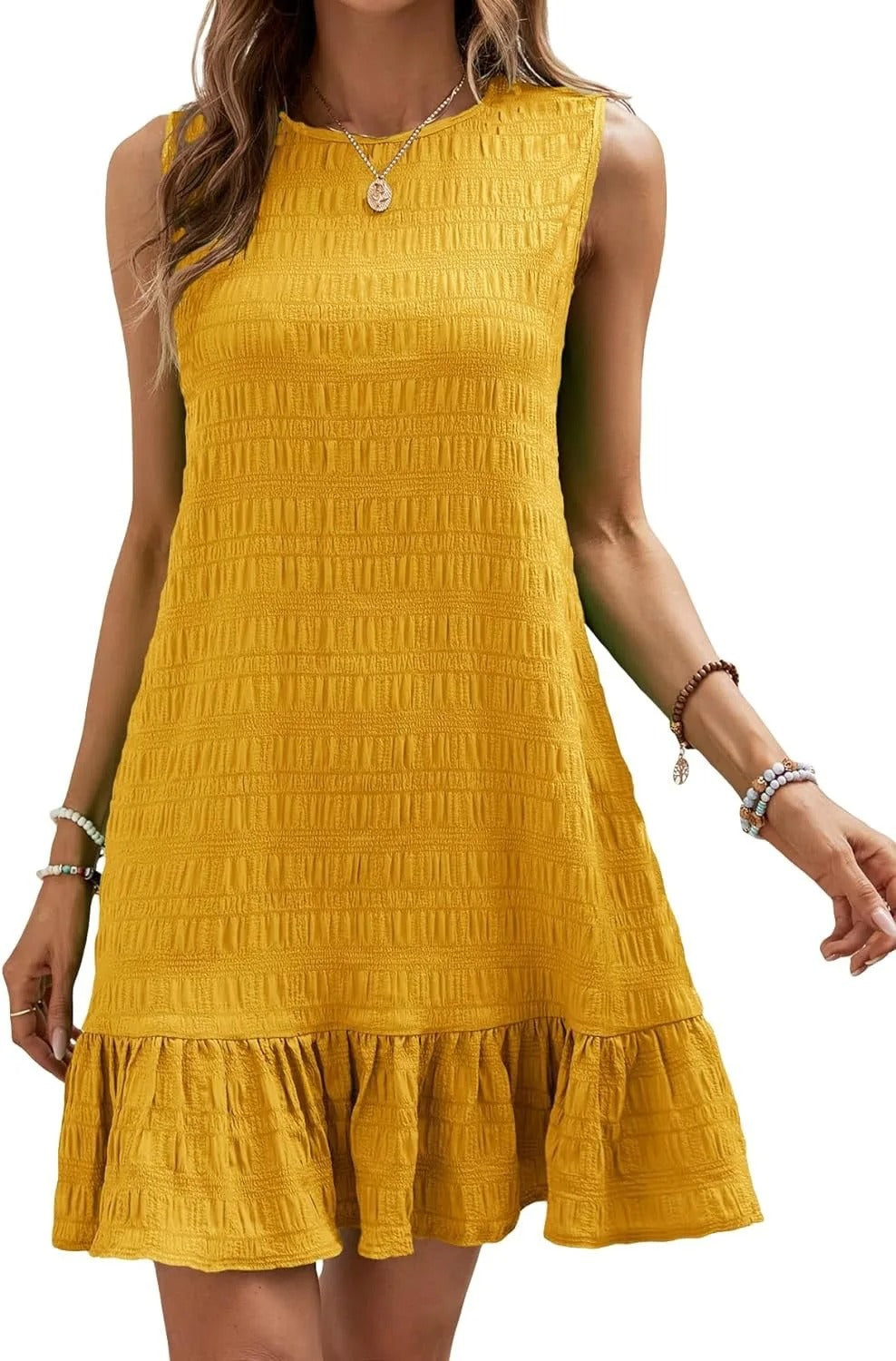 AVP PASSION: 2024 Solid Color Sleeveless A-Line Summer Dress