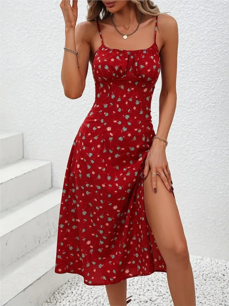 AVP PASSION: 2024 Polka Dot Spaghetti Strap Midi Dress