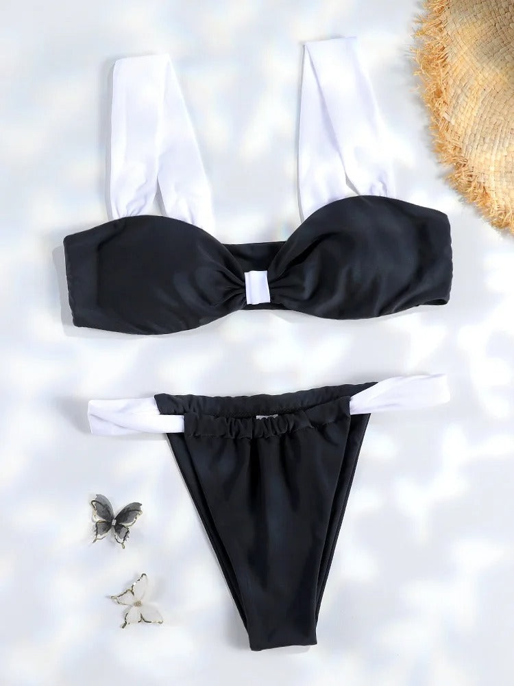 AVP PASSION : Ensemble bikini bandage imprimé léopard