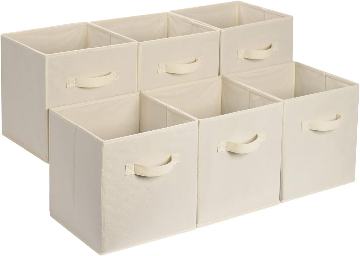 Lot de 6 Cubes de Rangement Pliables en Tissu Rayé