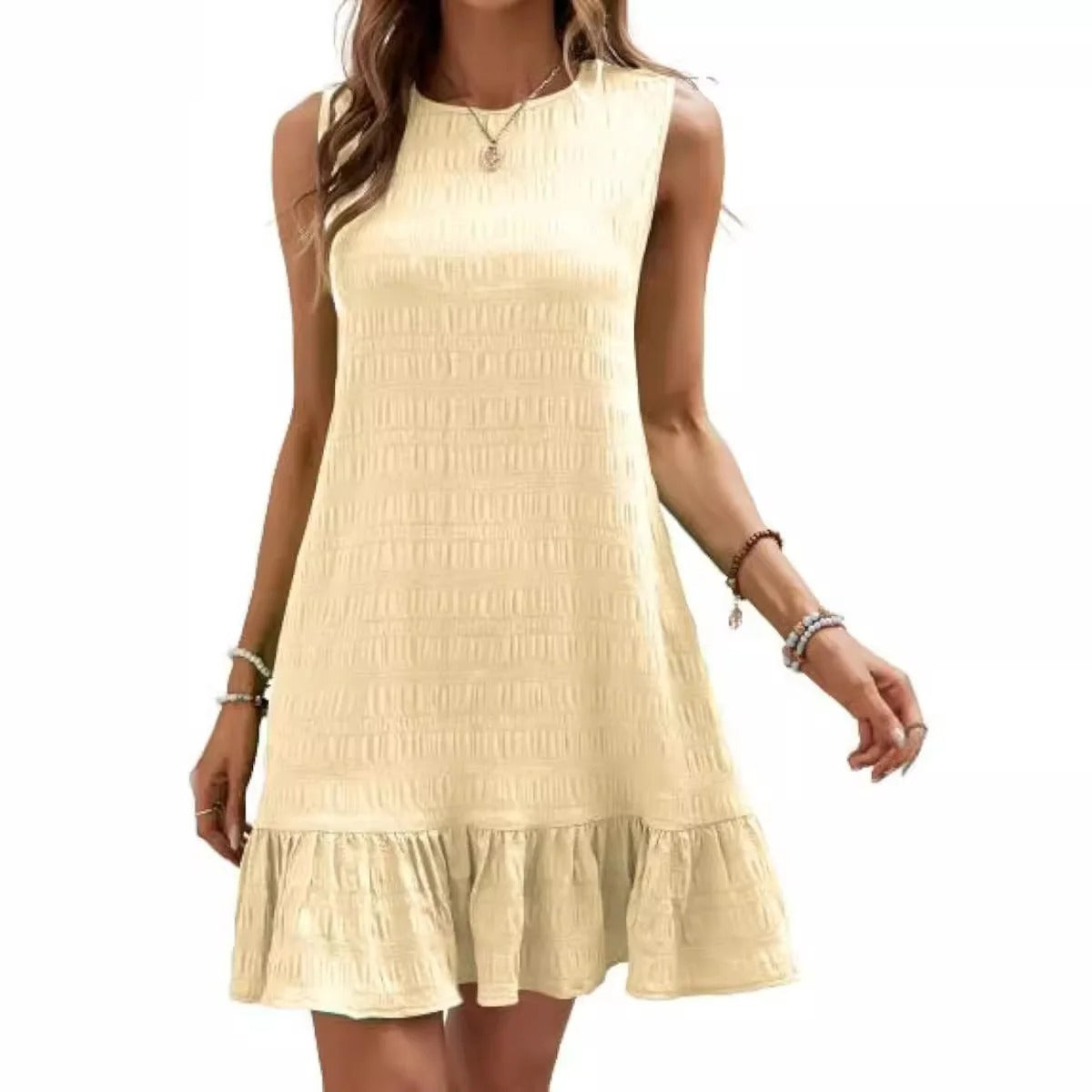AVP PASSION: 2024 Solid Color Sleeveless A-Line Summer Dress