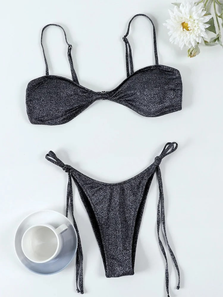 AVP PASSION : Ensemble bikini bandage triangle brillant