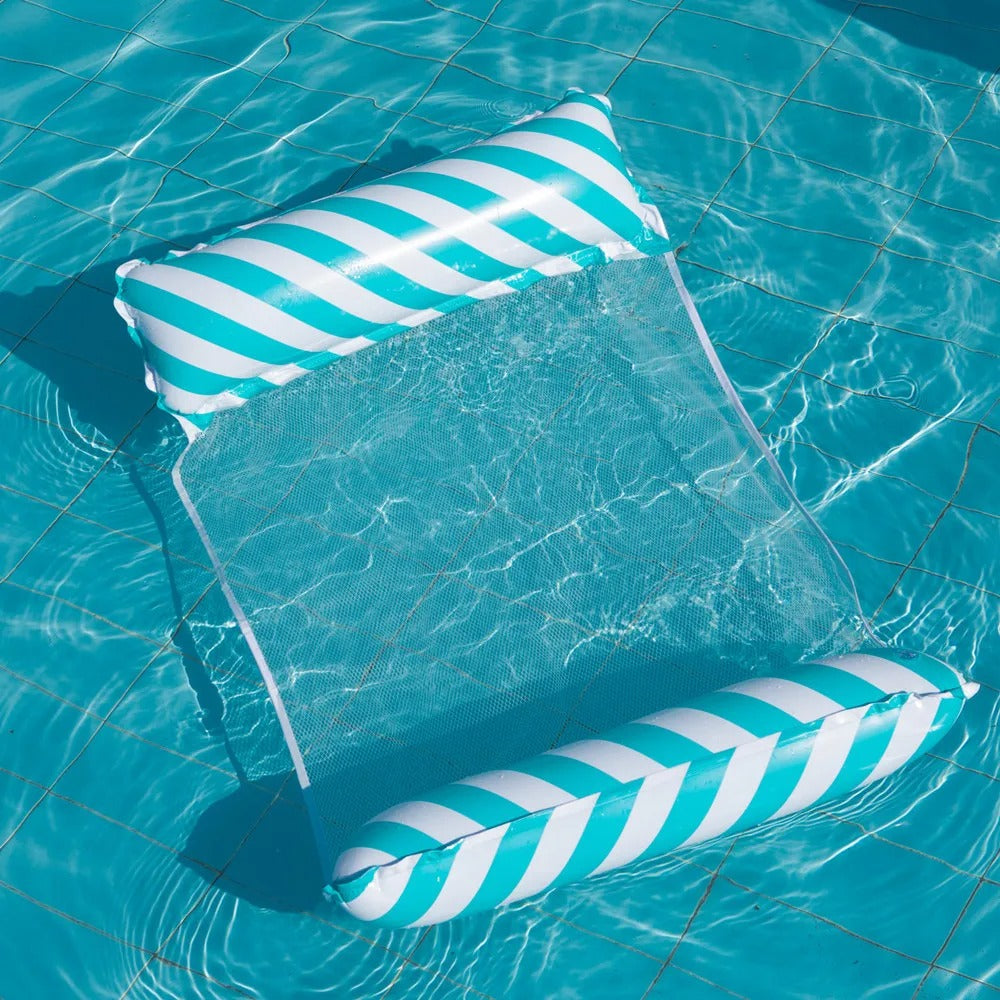 AVP PASSION : Chaise longue gonflable pliable avec dossier en filet pour piscine et plage