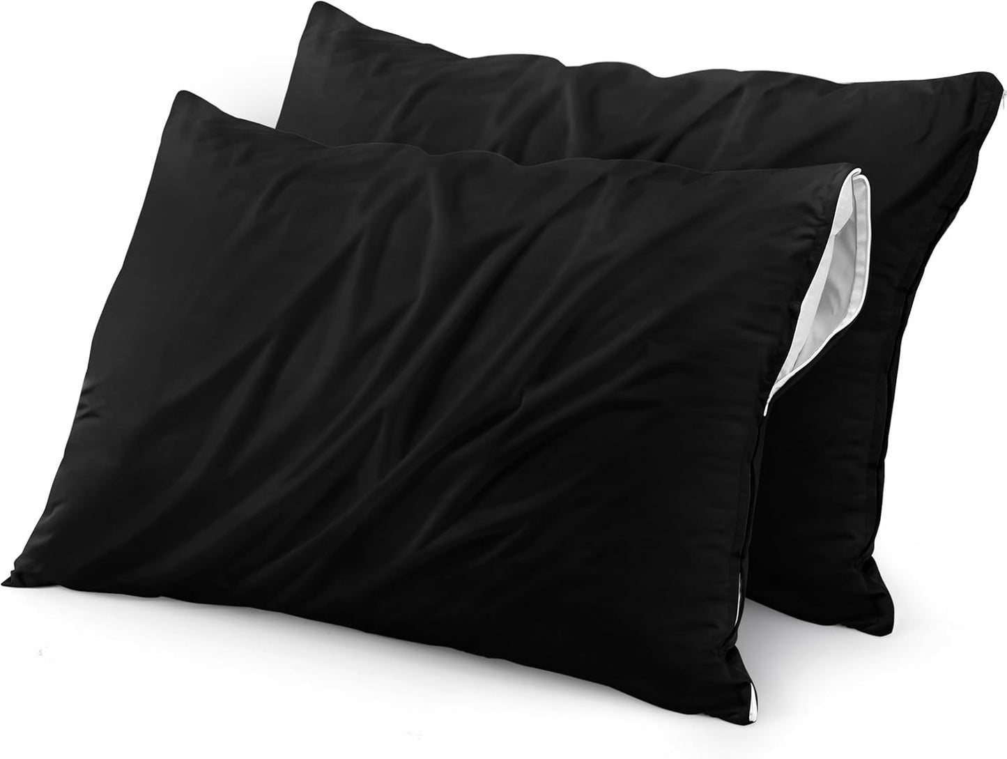 Lot de 2 Protège-Oreillers Imperméables avec Fermeture Éclair (50x70 cm)