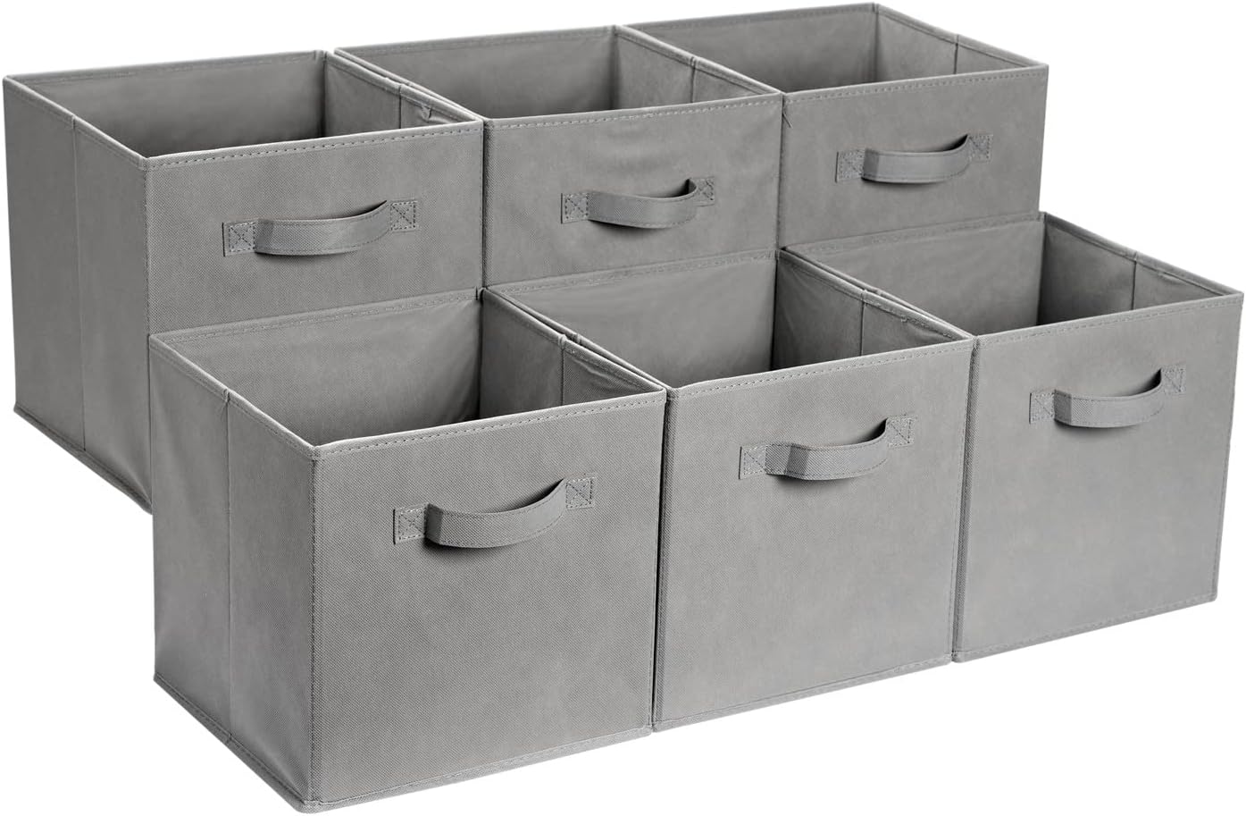 Lot de 6 Cubes de Rangement Pliables en Tissu Rayé