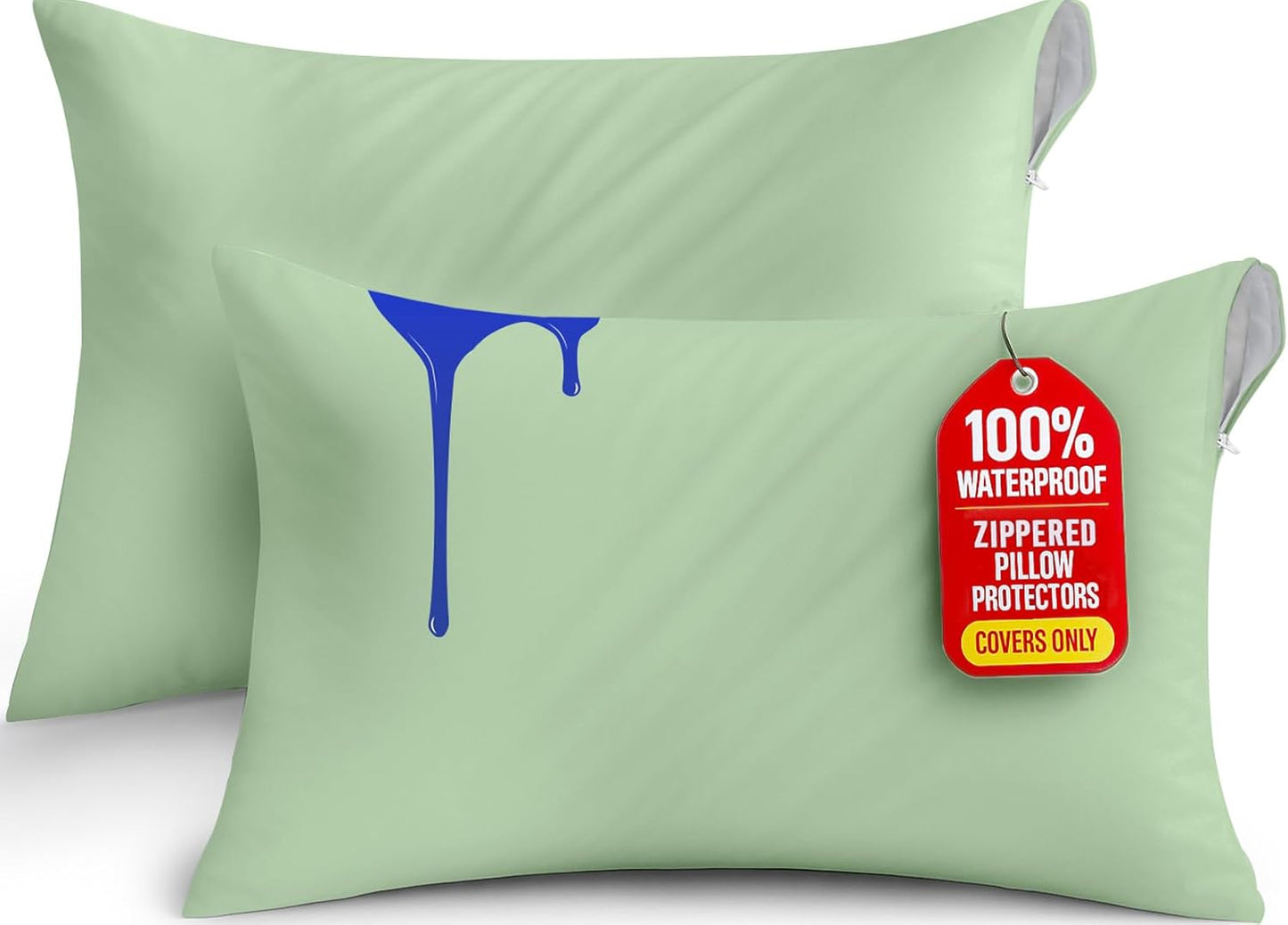 Lot de 2 Protège-Oreillers Imperméables avec Fermeture Éclair (50x70 cm)