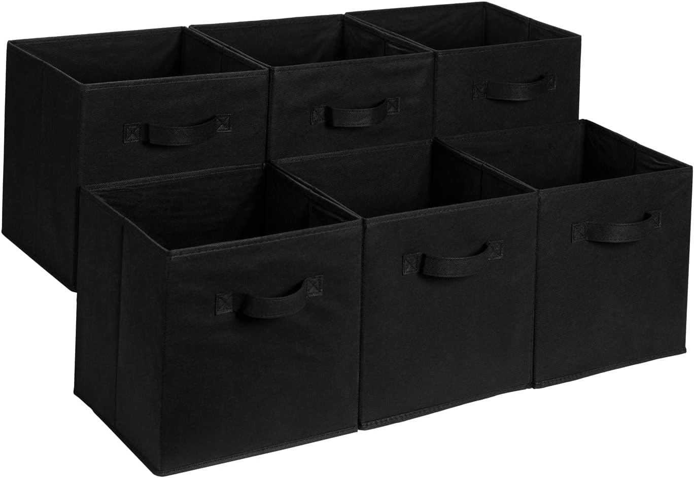 Lot de 6 Cubes de Rangement Pliables en Tissu Rayé