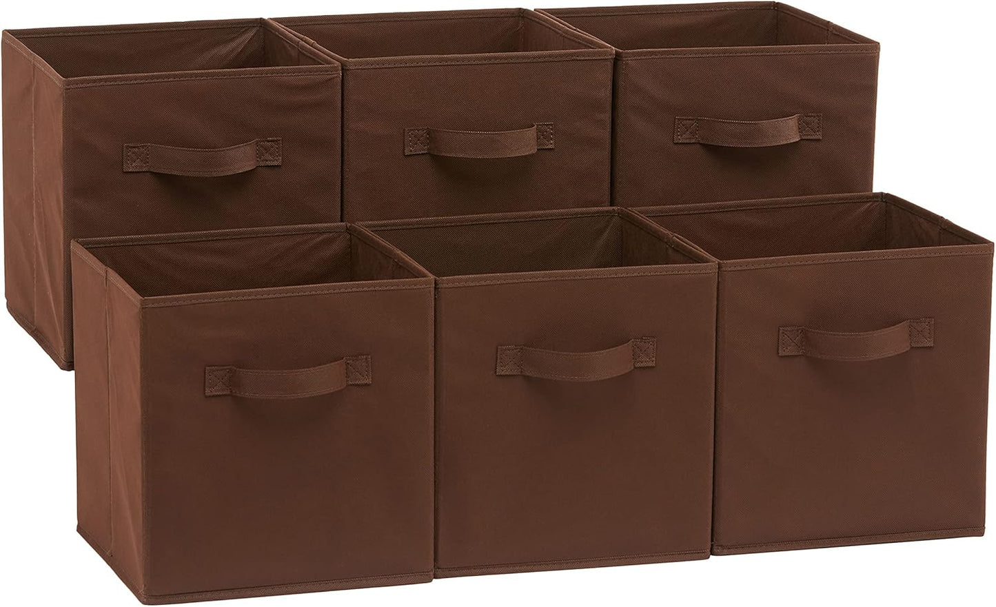 Lot de 6 Cubes de Rangement Pliables en Tissu Rayé