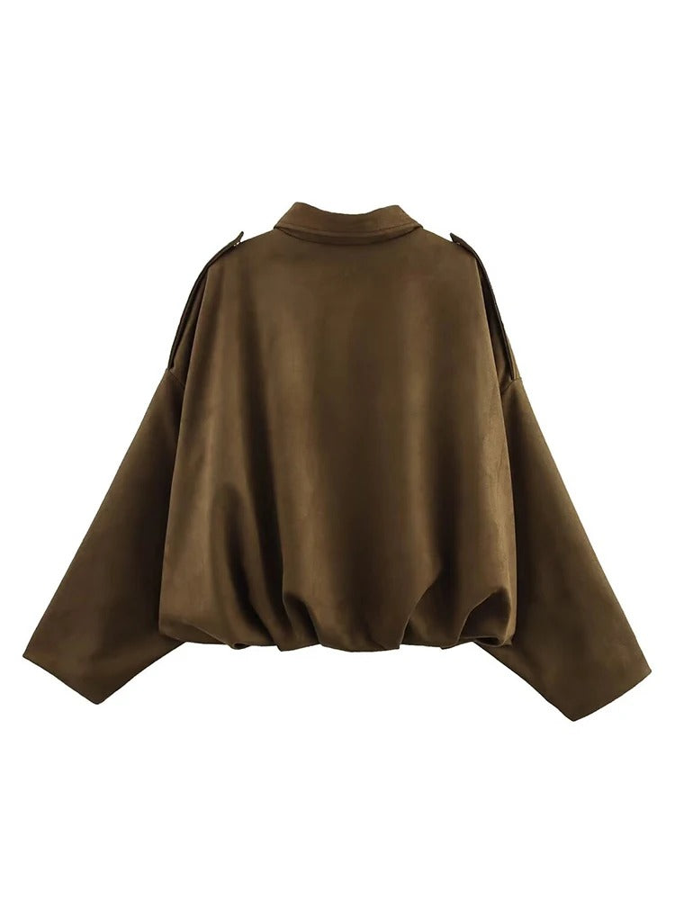 Veste Bomber Oversize Vintage Femme – Vert Chic 2025