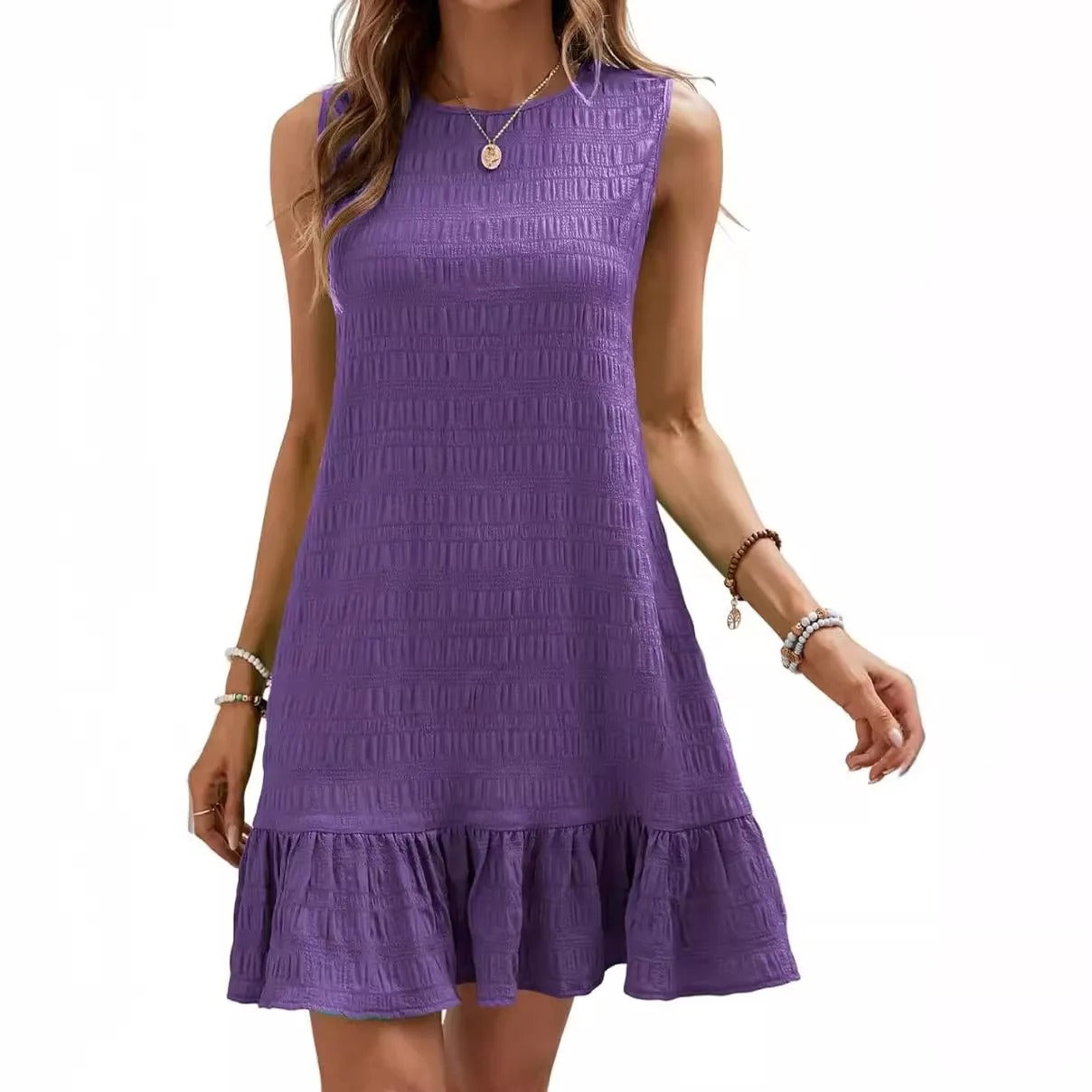 AVP PASSION: 2024 Solid Color Sleeveless A-Line Summer Dress
