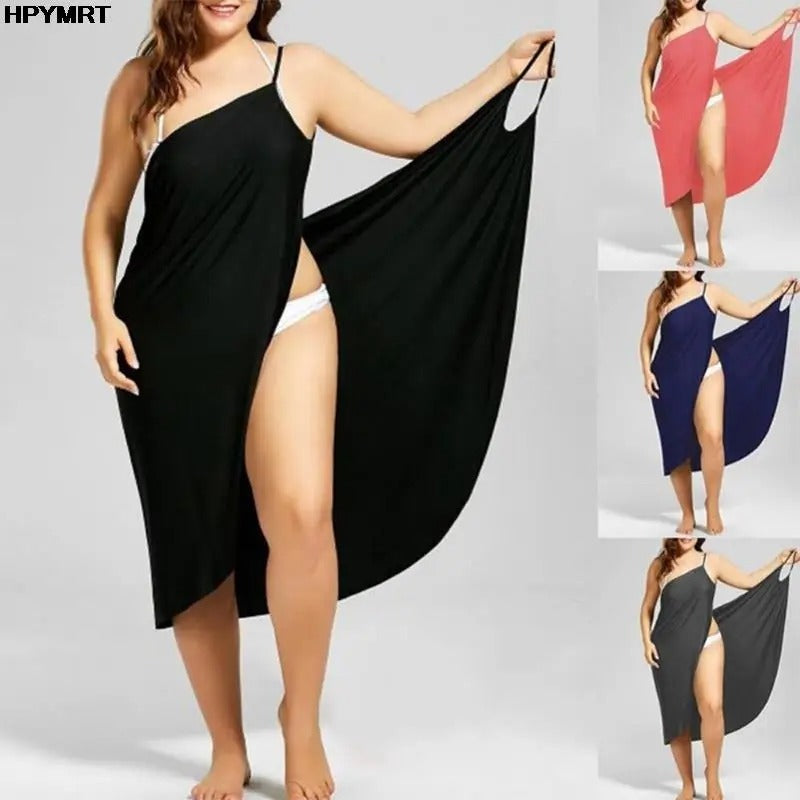 AVP PASSION: Backless Wrap Beach Dress with Spaghetti Straps