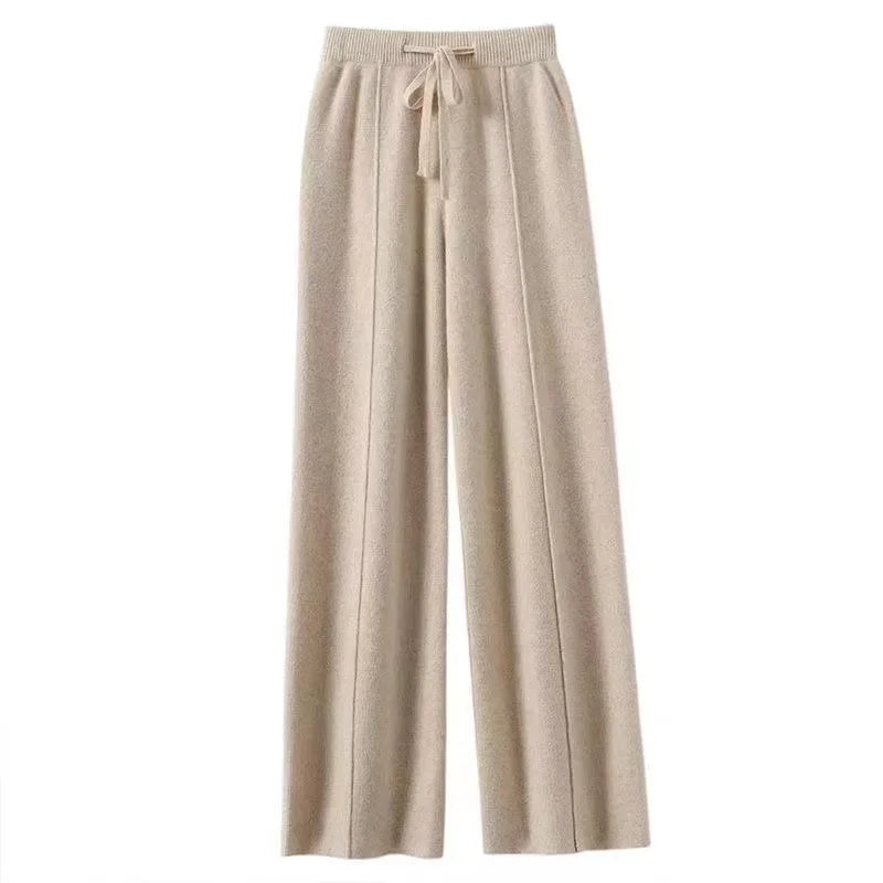 Pantalon Large Femme en Laine Mérinos – Doux & Chaud Automne/Hiver