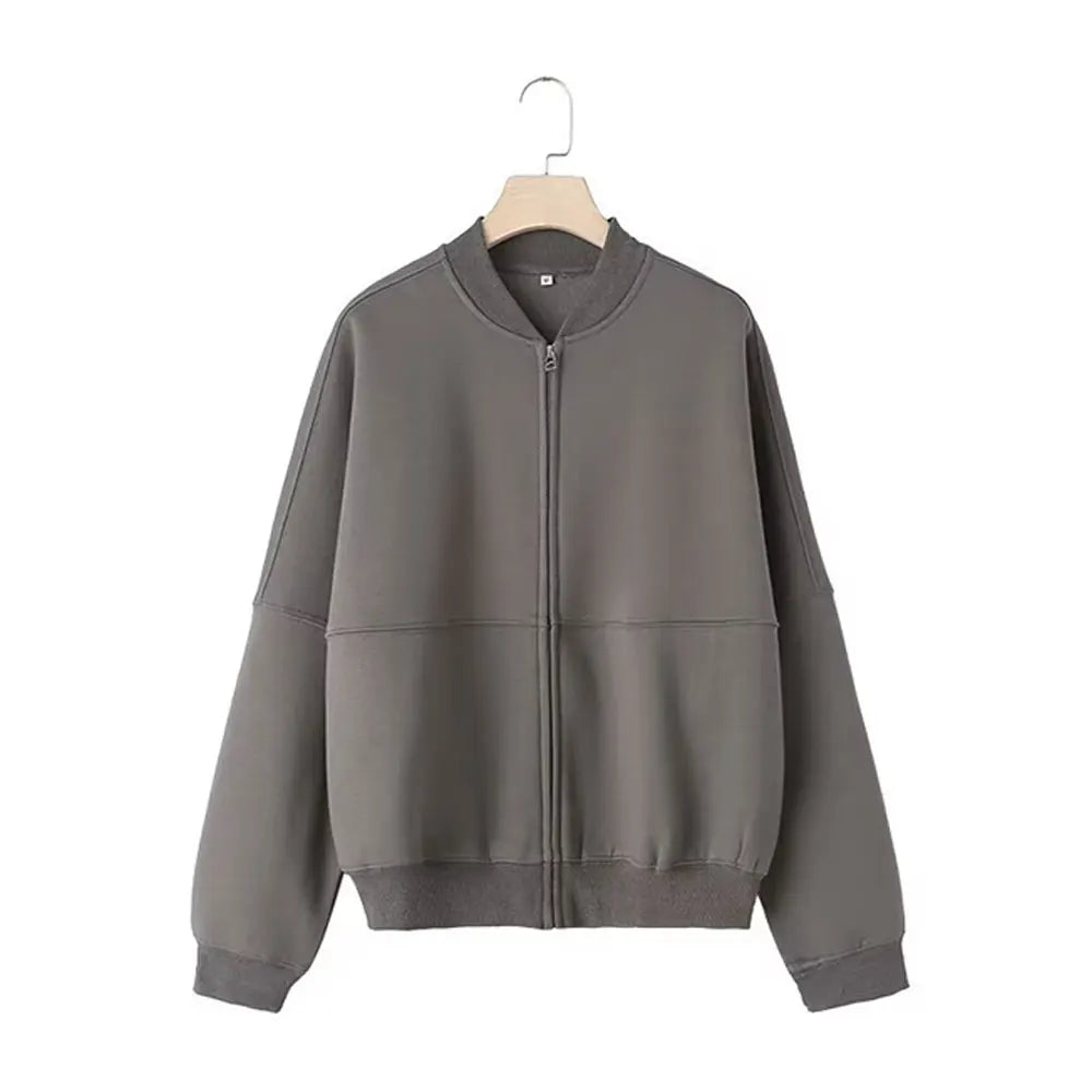 Ensemble Femme 2 Pièces – Veste Bomber + Pantalon Taille Haute