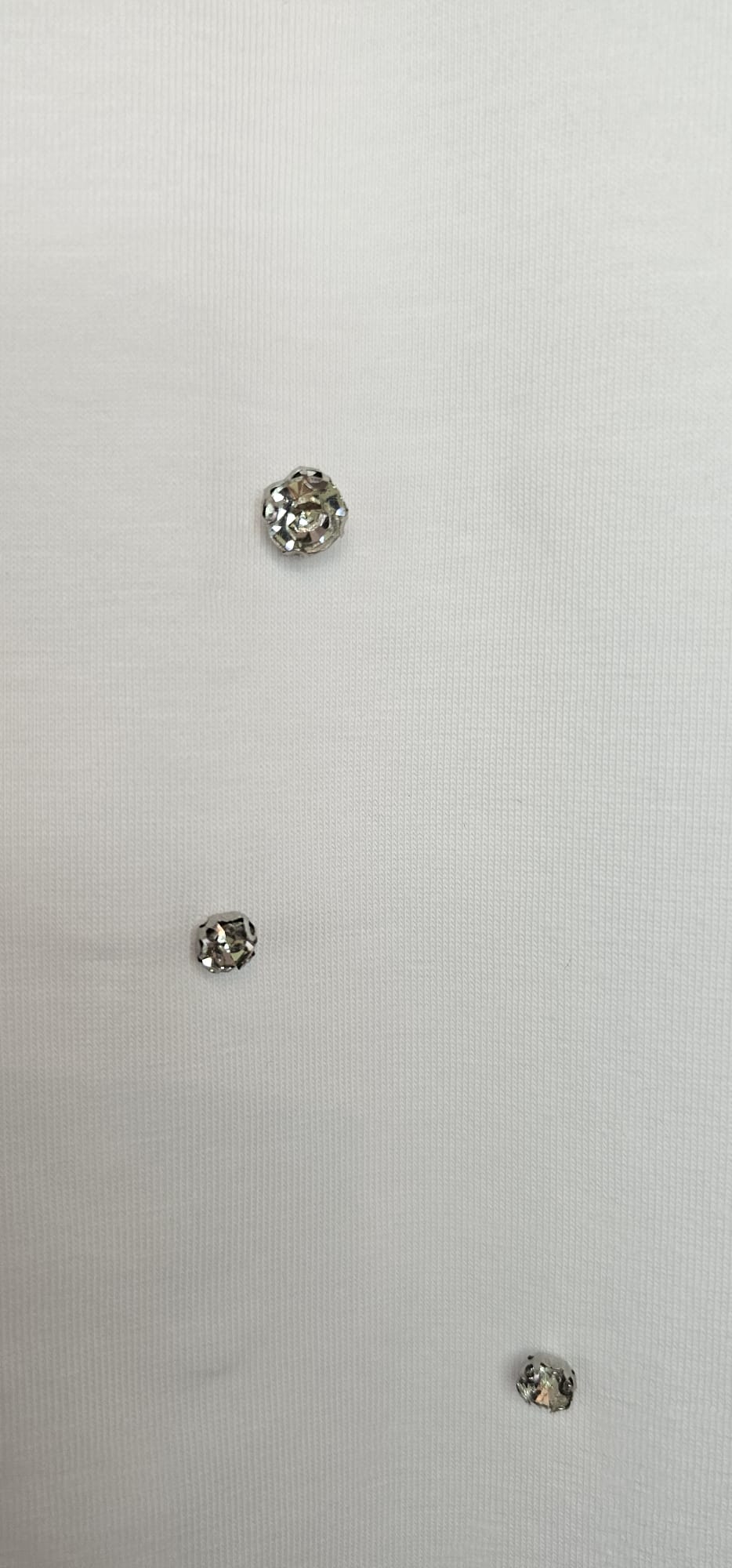 T-shirt Femme Perles – Blanc – 100% Coton – Élégant et Décontracté – Taille Unique