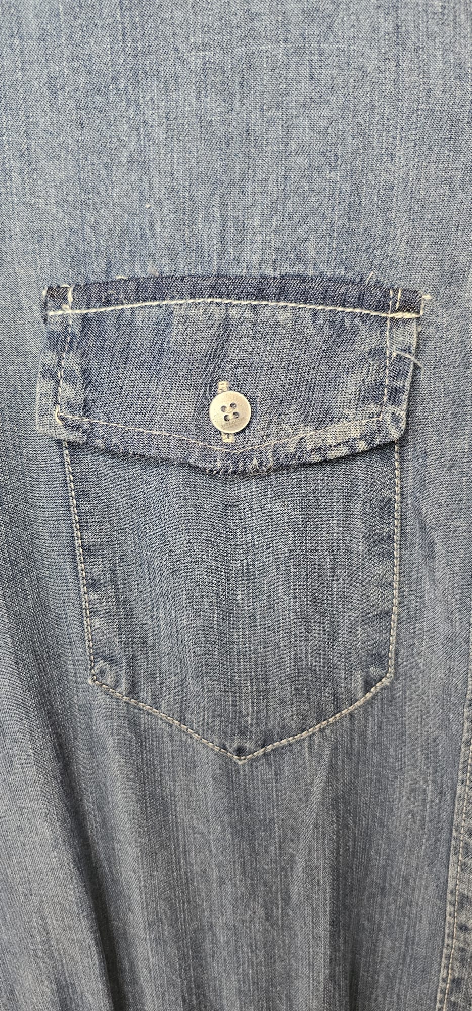 AVP PASSION Robe en jean femme été babydoll manches courtes boutonnée