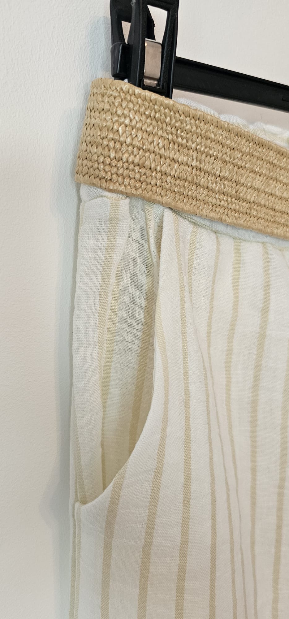 AVP PASSION Pantalon palazzo femme été coton lin ample fluide avec poches