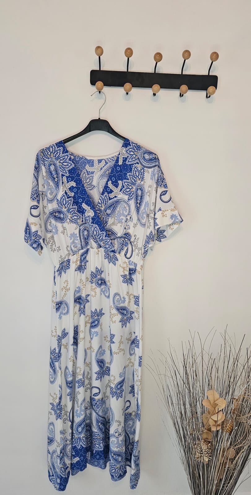 AVP PASSION Robe bohème femme grande taille florale mi-longue à volants