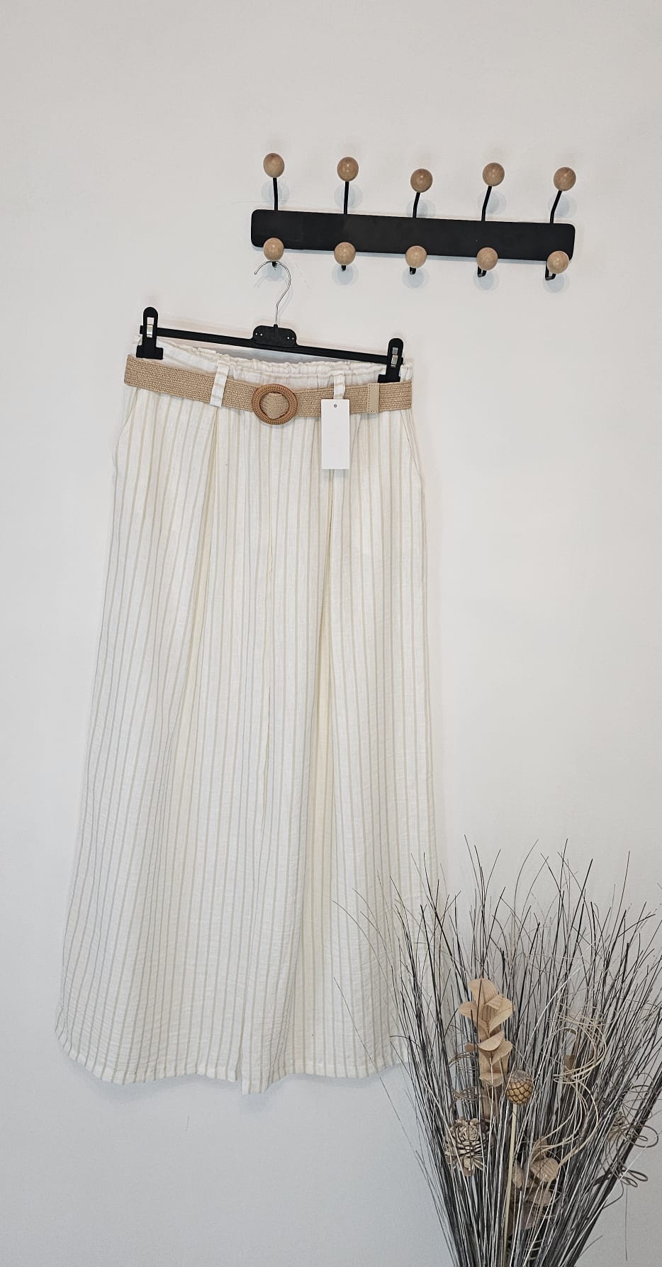 AVP PASSION Pantalon palazzo femme été coton lin ample fluide avec poches