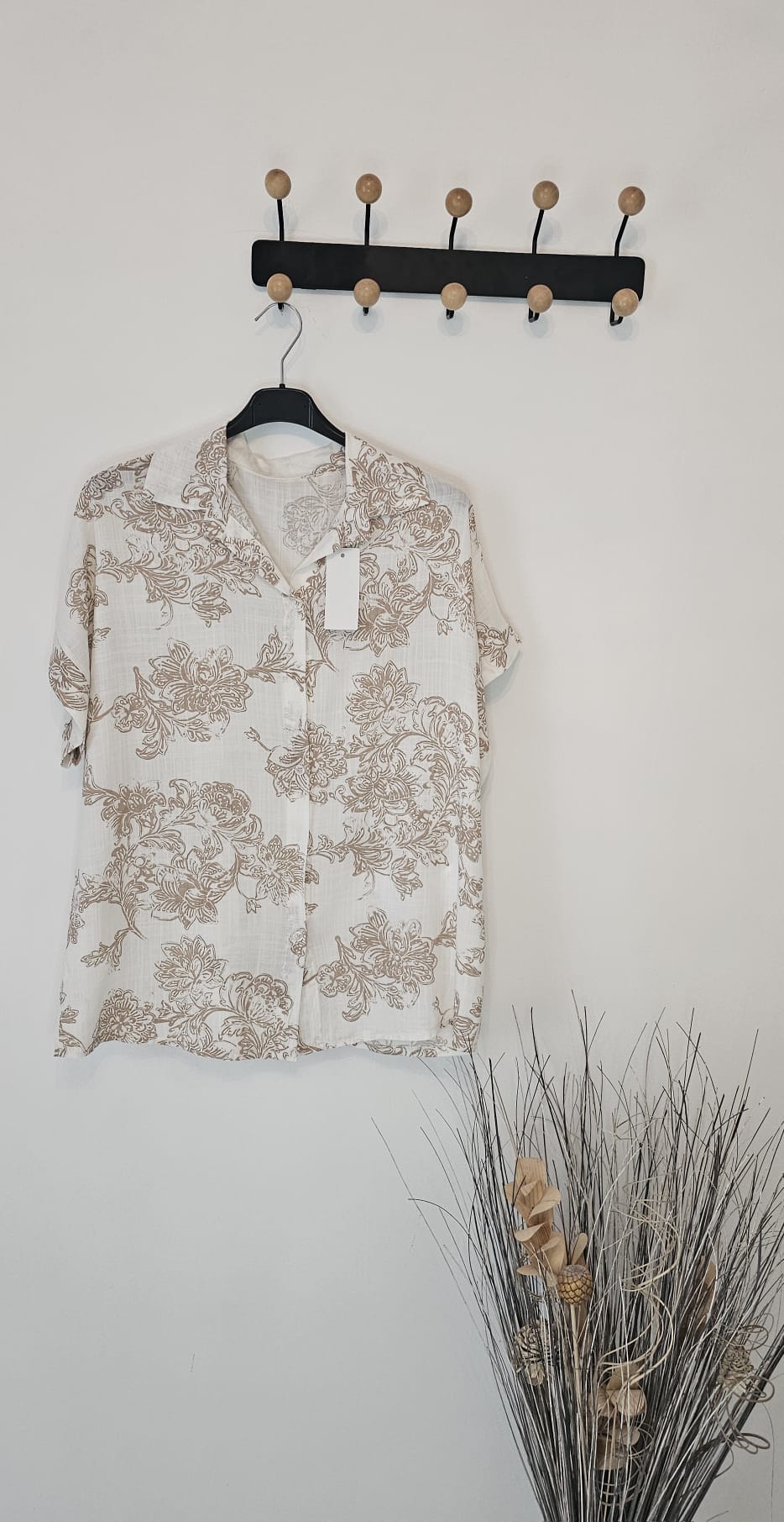 Chemise femme élégante été en viscose et lin légère et respirante