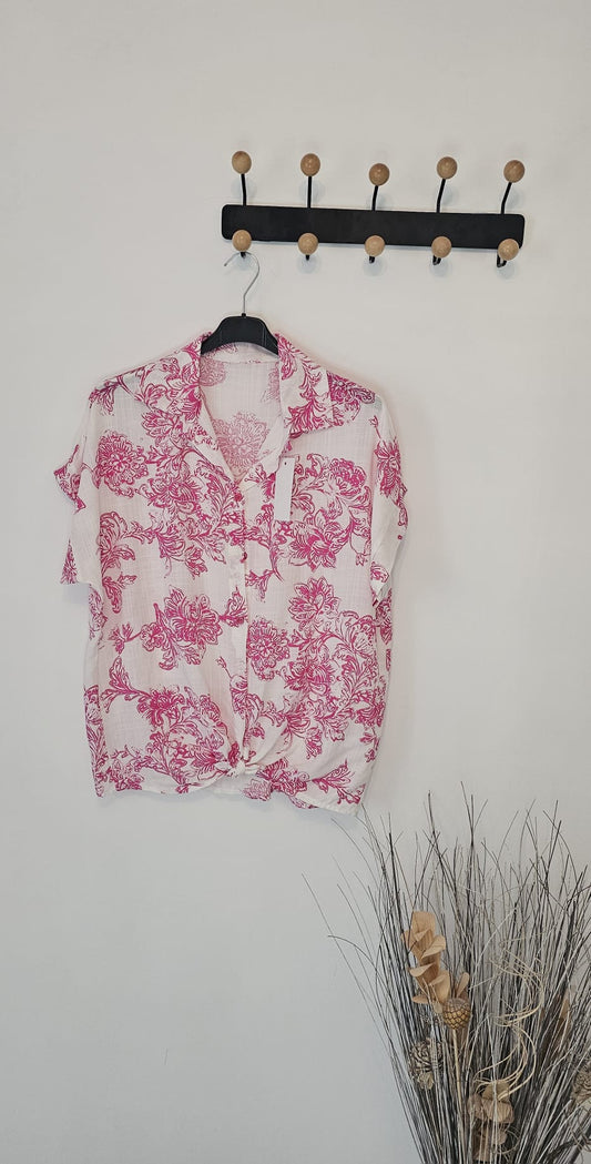 Chemise été femme viscose lin élégante légère respirante