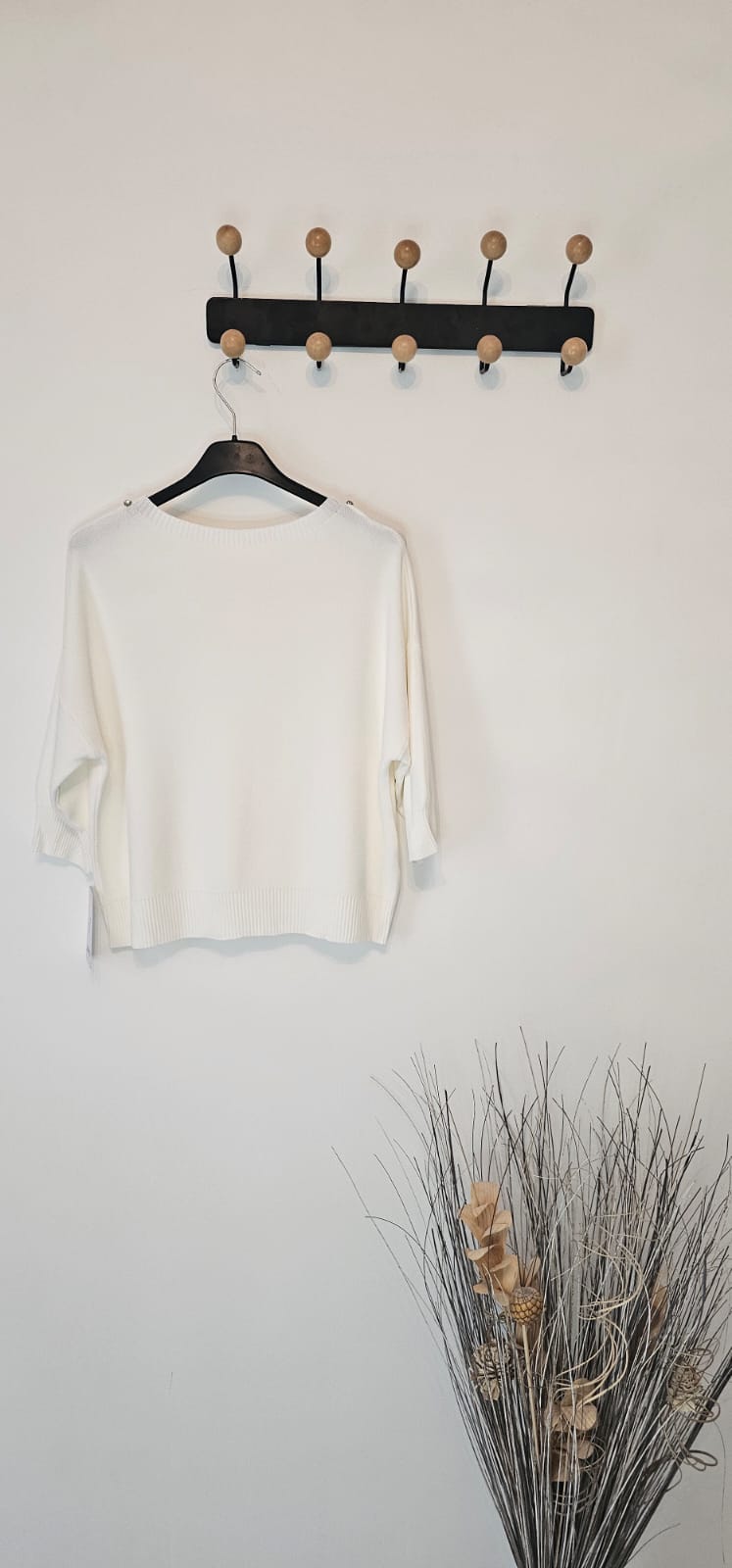 Haut Maille Perlée Femme – Blanc – Style Court Chic – Taille Unique