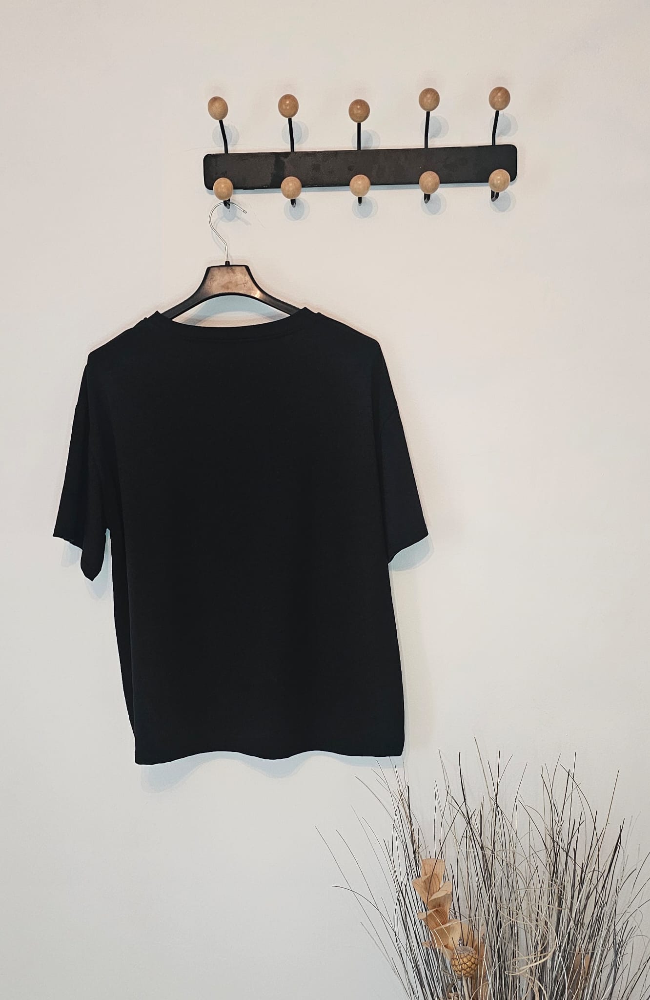 T-shirt Femme Perles – Noir – 100% Coton – Élégant et Décontracté – Taille Unique