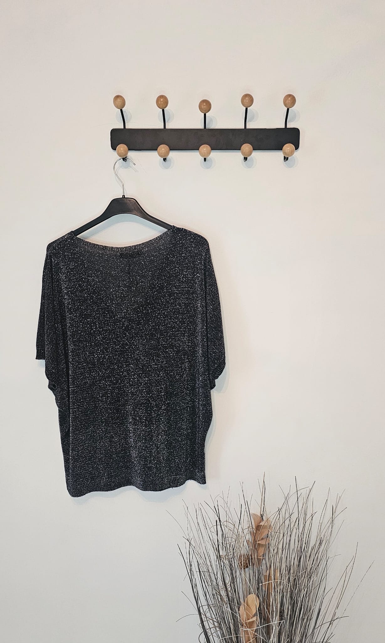 Cardigan en Maille Noire Orné de Sequins Hauts de Luxe
