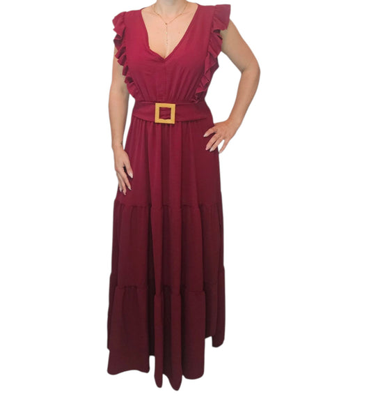 AVP PASSION – Robe Longue Ceinturée à Fente