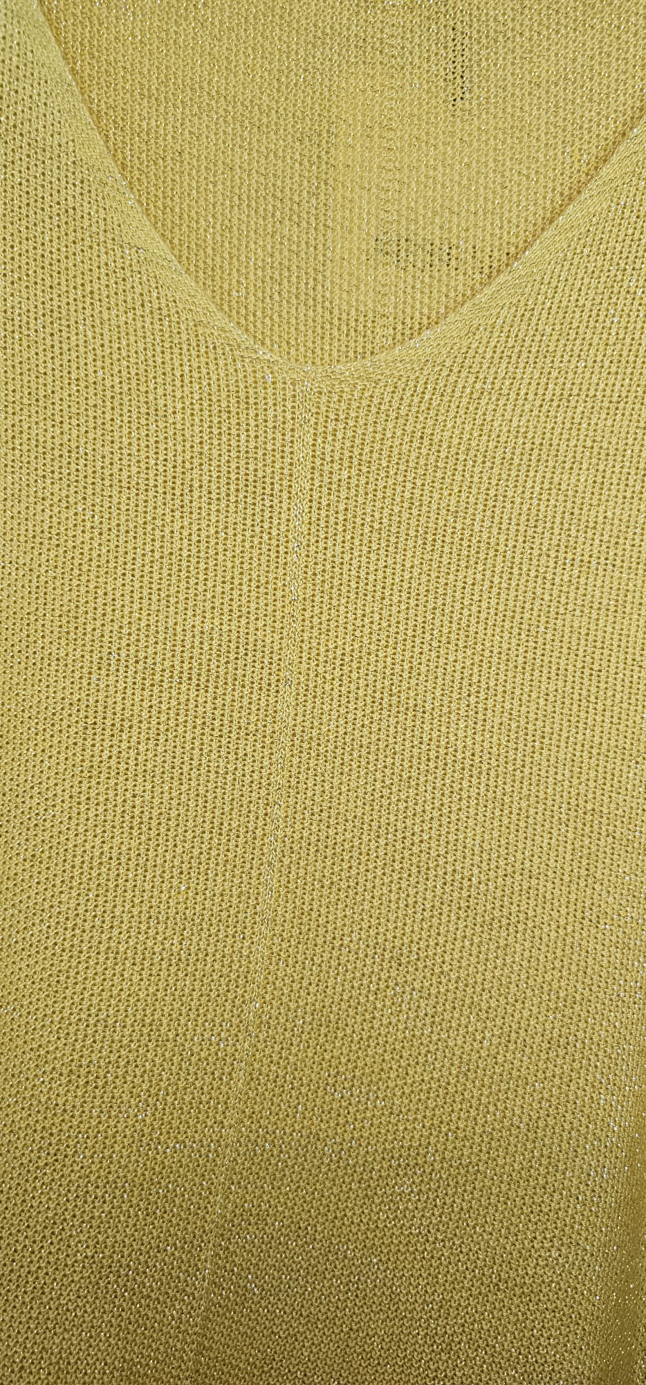 Pull Brillant Femme Viscose Manche 3/4 – Moutarde – Taille Unique