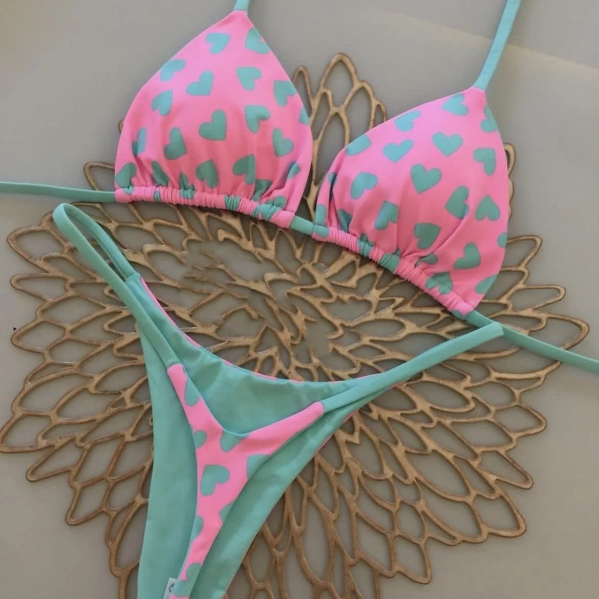 AVP PASSION : Ensemble bikini string imprimé à séchage rapide