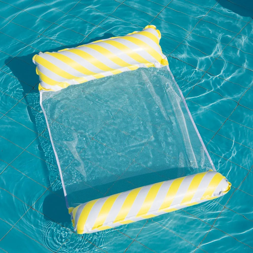 AVP PASSION : Chaise longue gonflable pliable avec dossier en filet pour piscine et plage