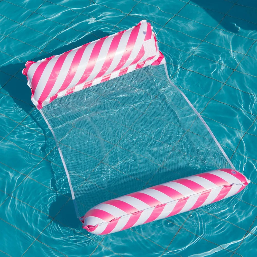 AVP PASSION : Chaise longue gonflable pliable avec dossier en filet pour piscine et plage