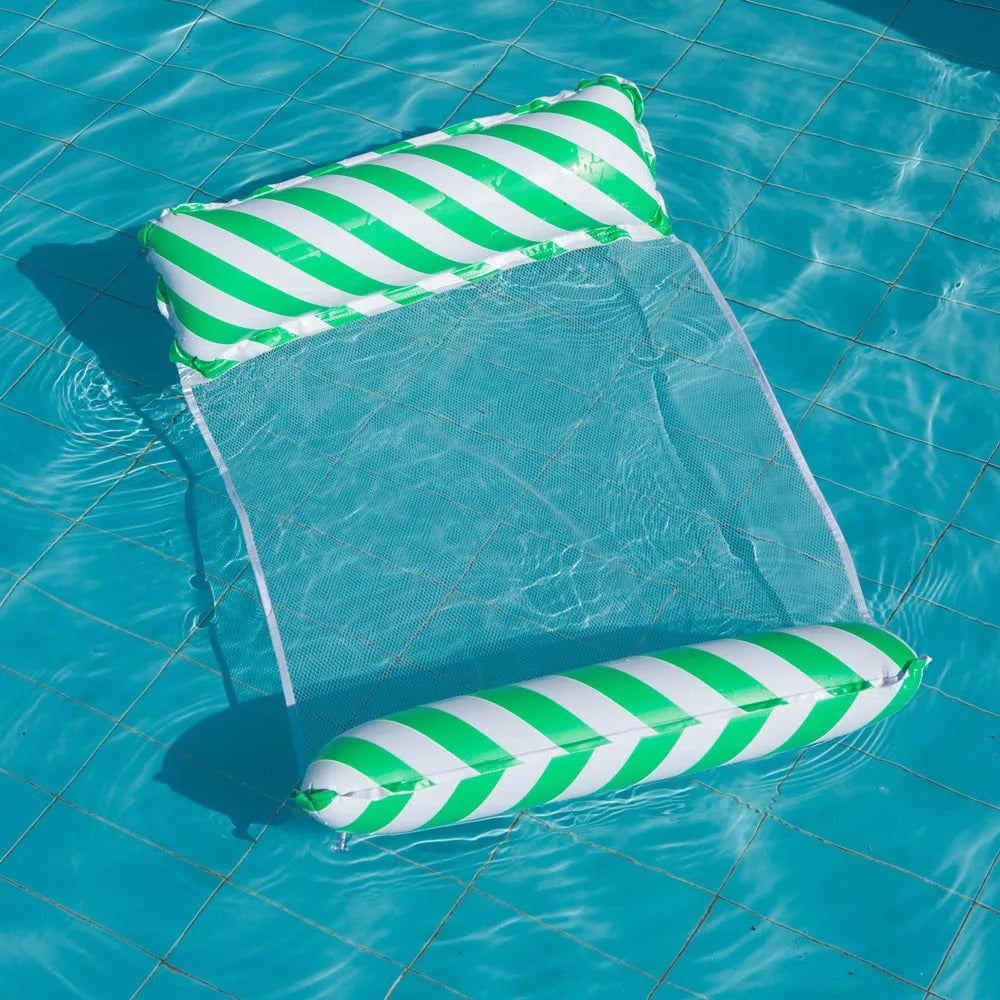 AVP PASSION : Chaise longue gonflable pliable avec dossier en filet pour piscine et plage