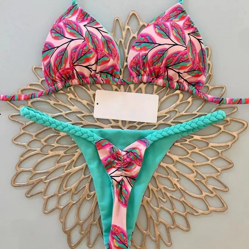 AVP PASSION : Ensemble bikini string imprimé à séchage rapide