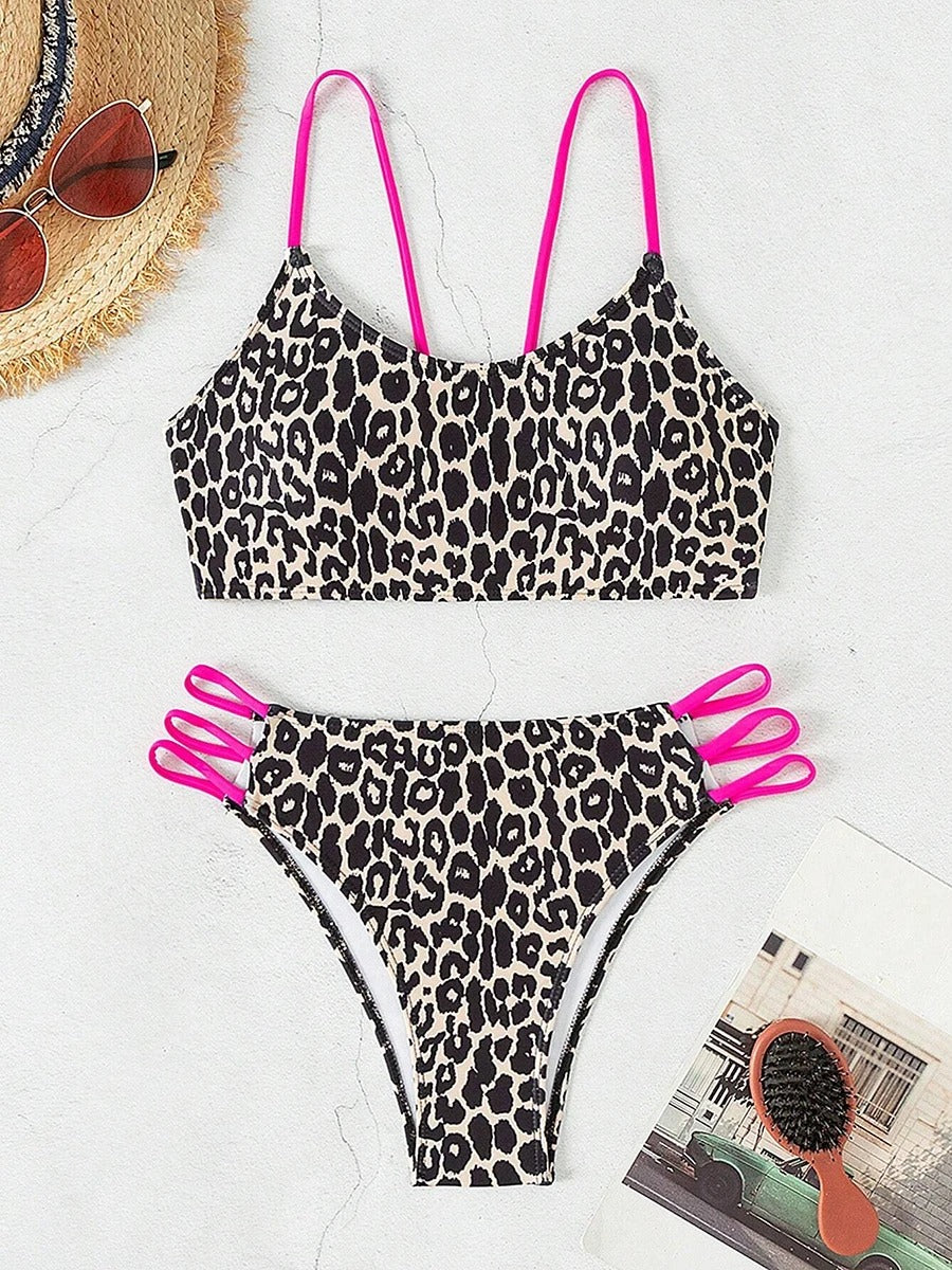 AVP PASSION: Sexy Leopard Print Bandeau Bikini Set 2025