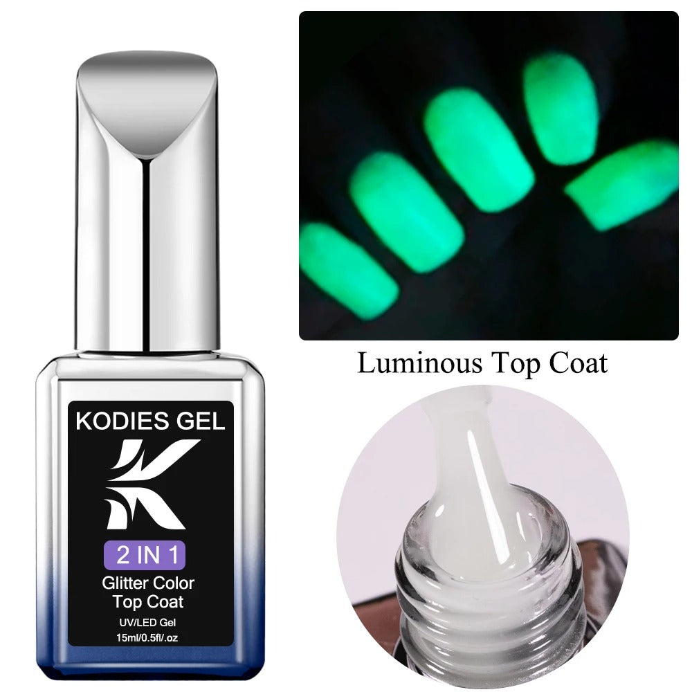 AVP PASSION: Diamond No-Wipe UV Glitter Top Coat Gel Polish (15ML)