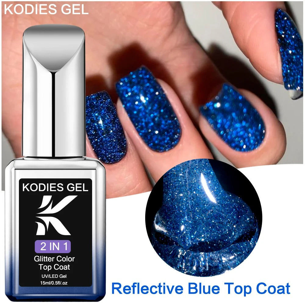 AVP PASSION: Diamond No-Wipe UV Glitter Top Coat Gel Polish (15ML)