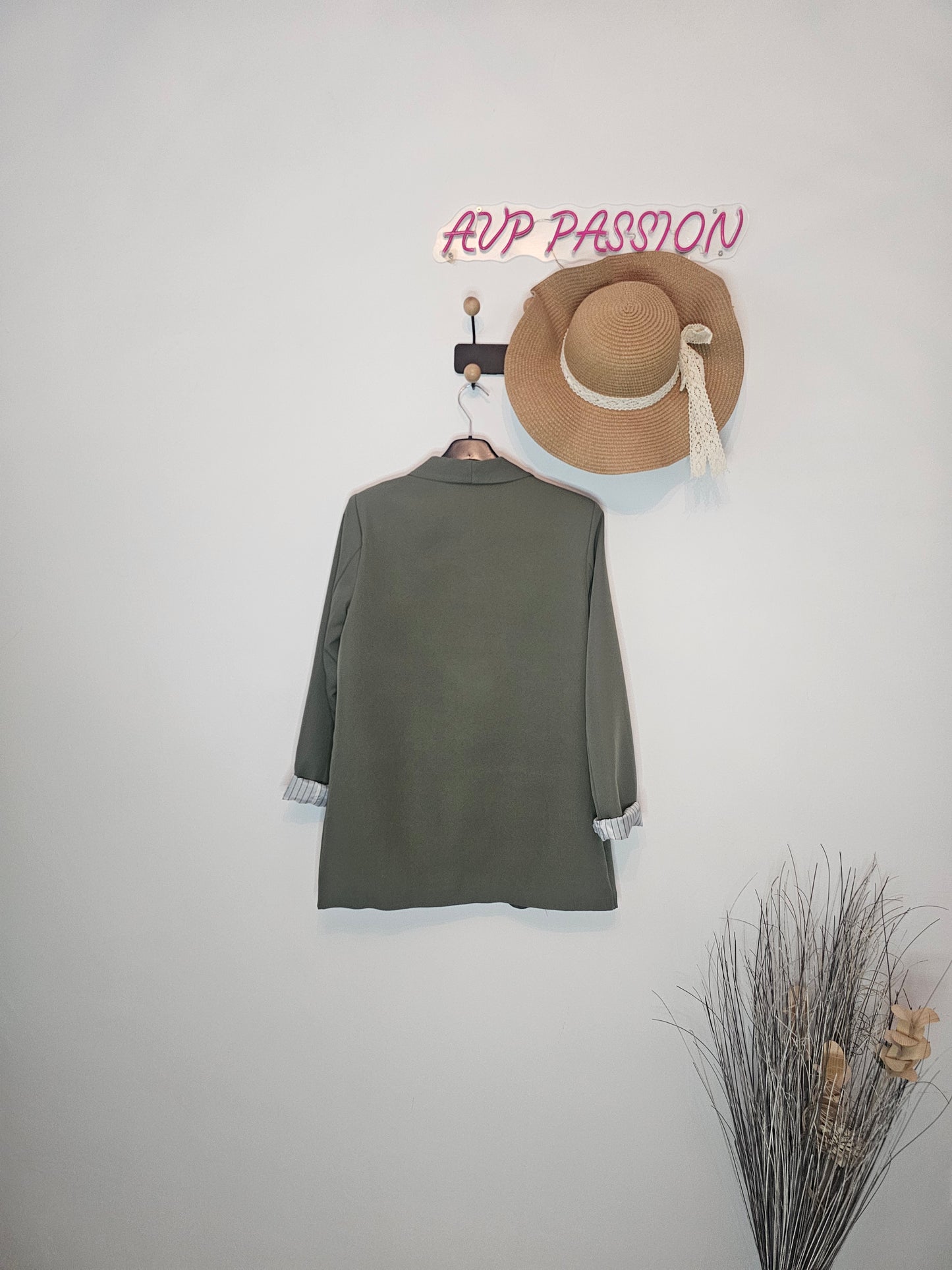 AVP PASSION Veste femme kaki chic taille unique S-XL manches rayées