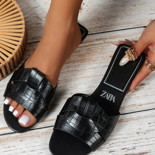 AVP PASSION: Elegant Flat Fish Mouth Slippers