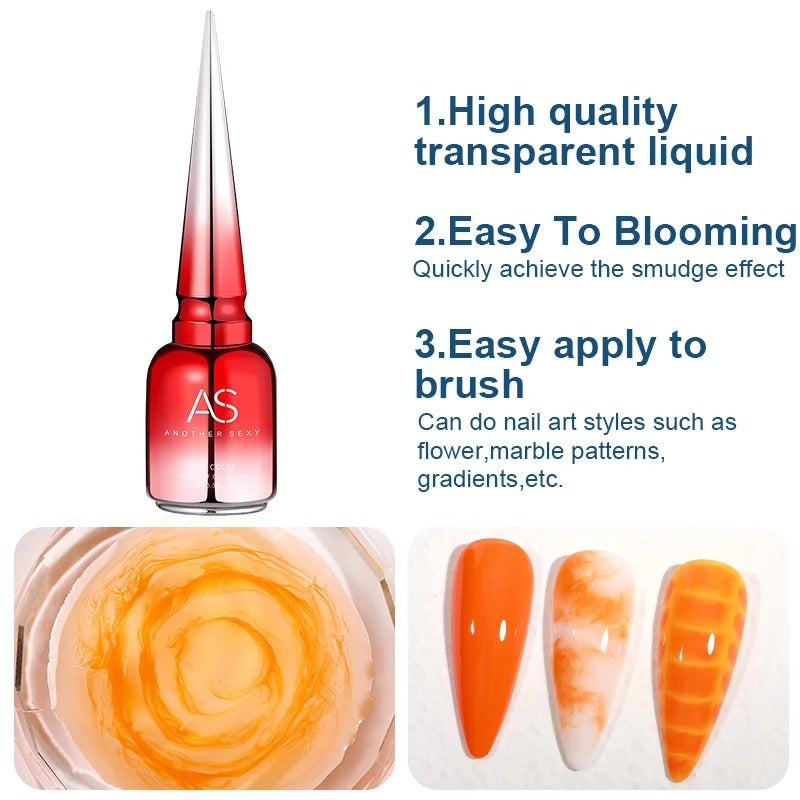 AVP PASSION : Vernis gel transparent Blooming 15 ml – Gel UV/LED à tremper pour nail art, effet marbre, aquarelle et tie-dye