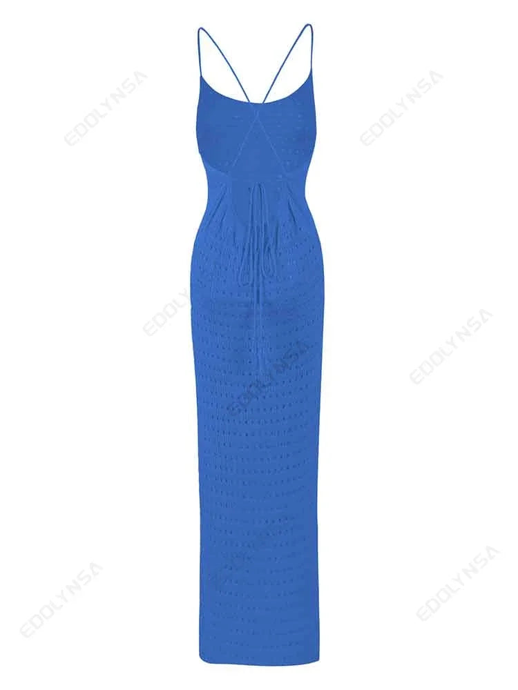 AVP PASSION: Tassel Knit Beach Maxi Dress Cover-Up