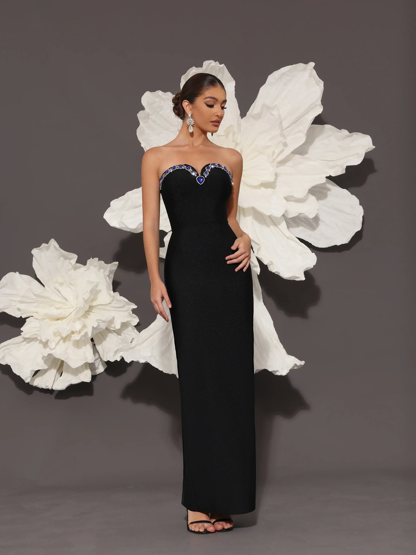 AVP PASSION: 2025 Rhinestone Black Bandage Gown
