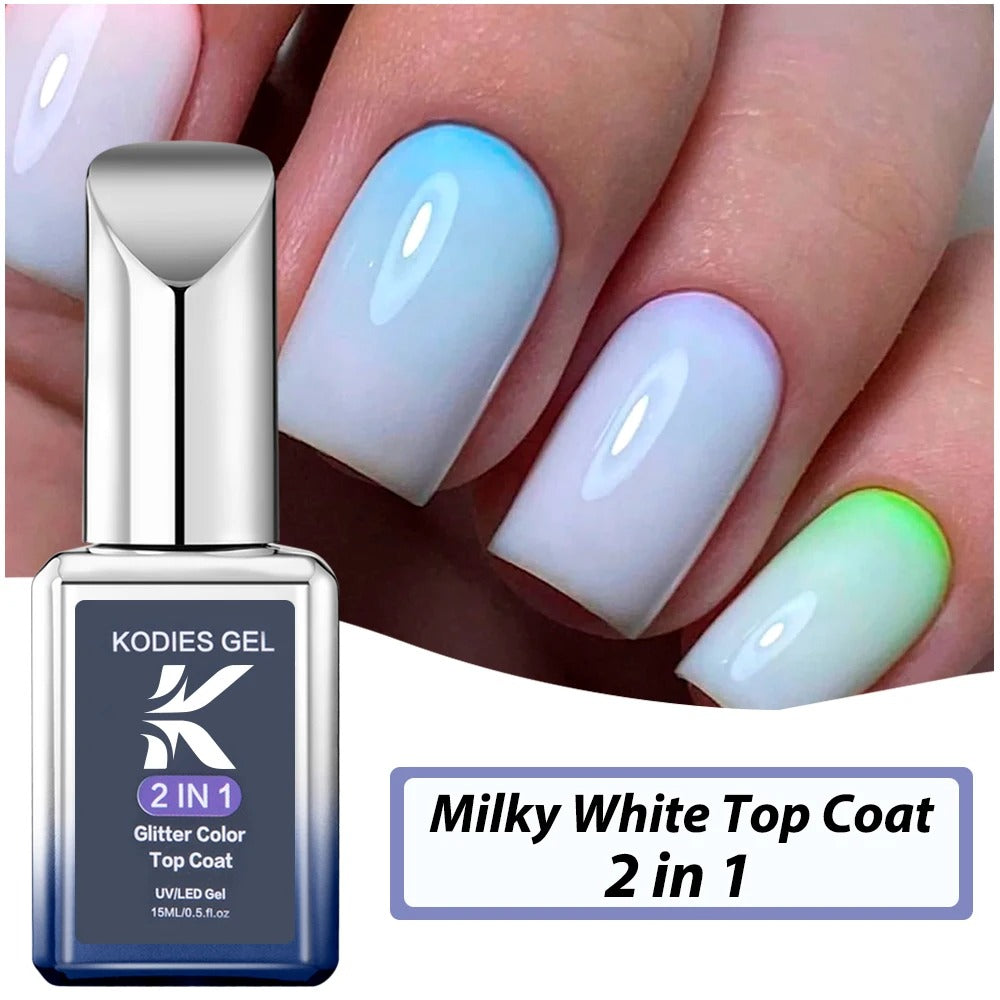 AVP PASSION: Diamond No-Wipe UV Glitter Top Coat Gel Polish (15ML)