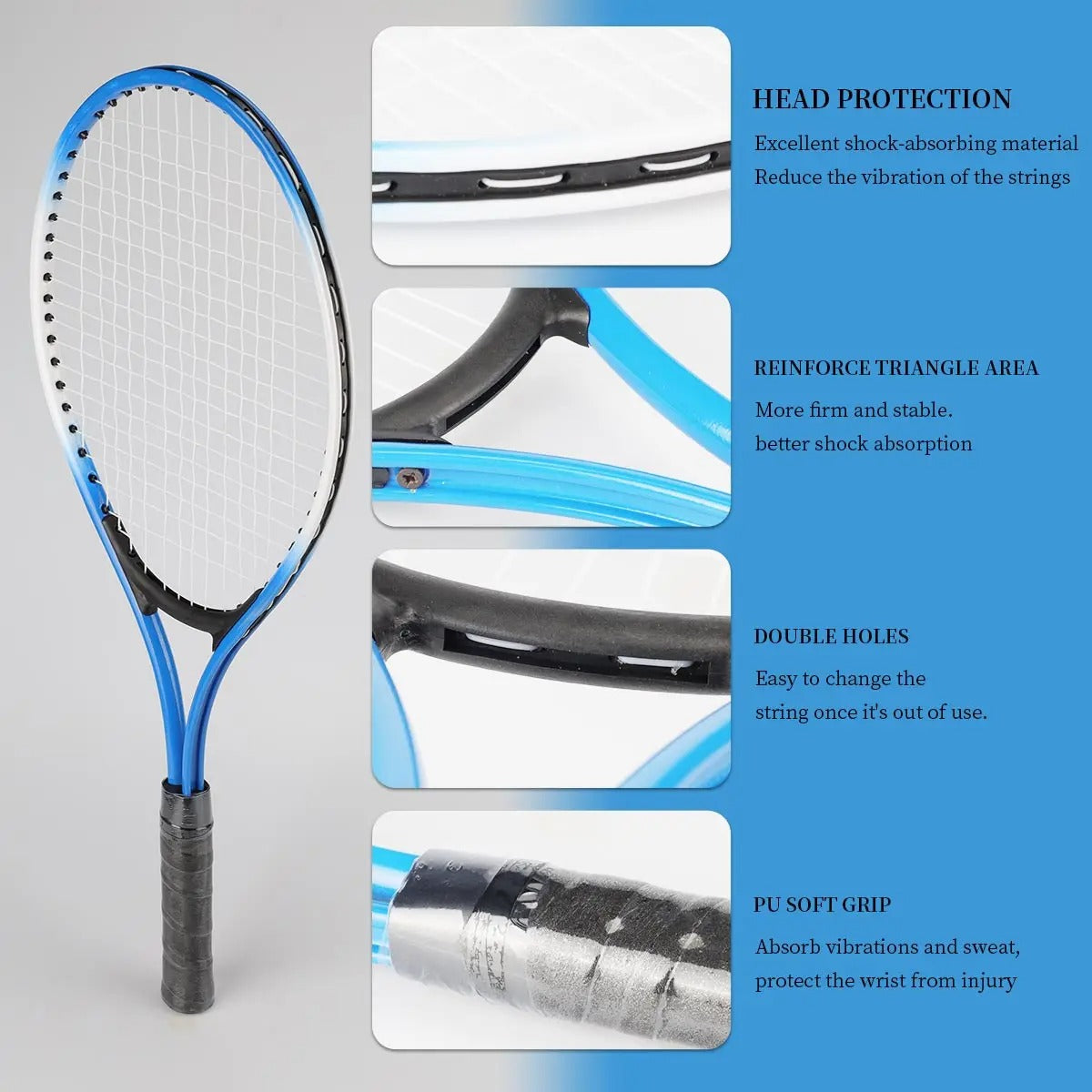 AVP PASSION: Juego de raquetas de tenis para principiantes (2 piezas + bolsa + pelota)